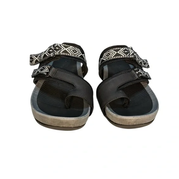 Baretraps Aloha Platform Wedge Deserae Slide Sandals Women 9M Black Gray - Picture 3 of 12